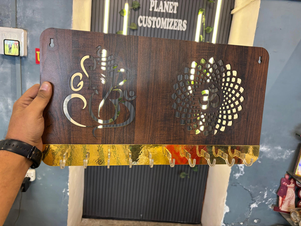 Customised Wooden & Golden Key Hanger