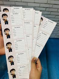 Customised Name Slip Sheet (33 Personalised Labels)