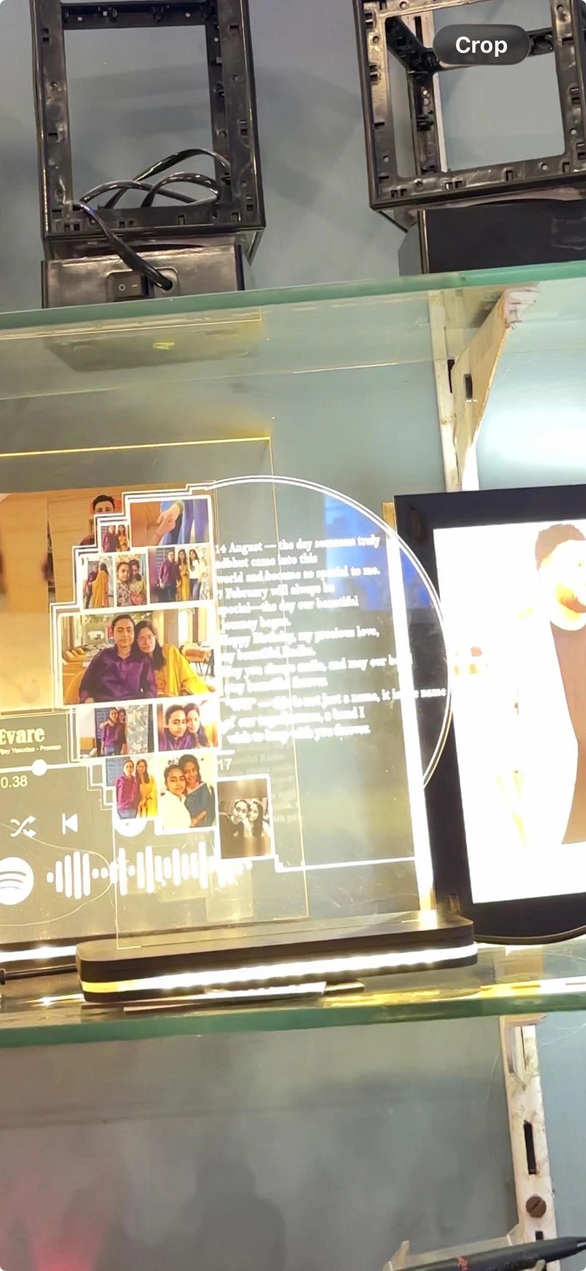 Customised Transparent Acrylic Engraved LED Moon Frame with Photos
