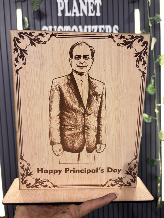 Customised Wooden Engraved Photo Frame with Stand