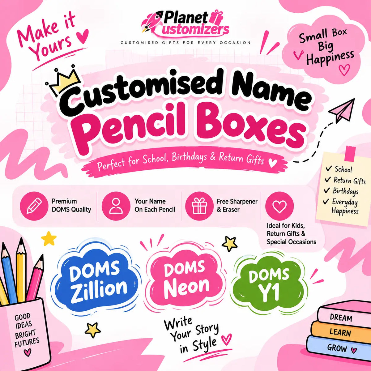 Customised Name Pencil Boxes