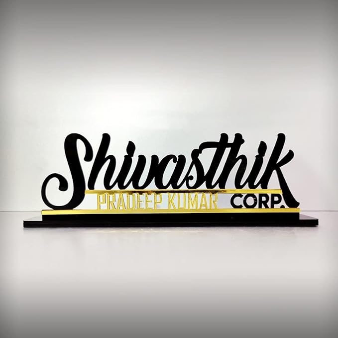 Customised Desk Nameplate Holder for Corporate Home Office Personalised Nameplate Holder | Customised Wooden Nameplate for Office Desk Lightweight Durable and Attractive Unique Personalised Gift