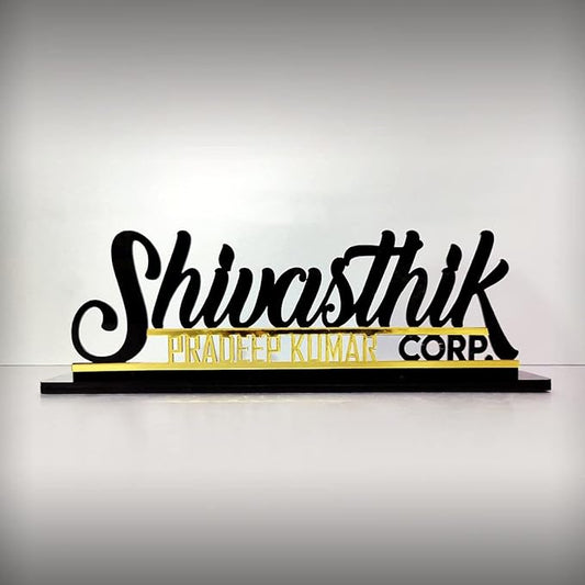 Customised Desk Nameplate Holder for Corporate Home Office Personalised Nameplate Holder | Customised Wooden Nameplate for Office Desk Lightweight Durable and Attractive Unique Personalised Gift