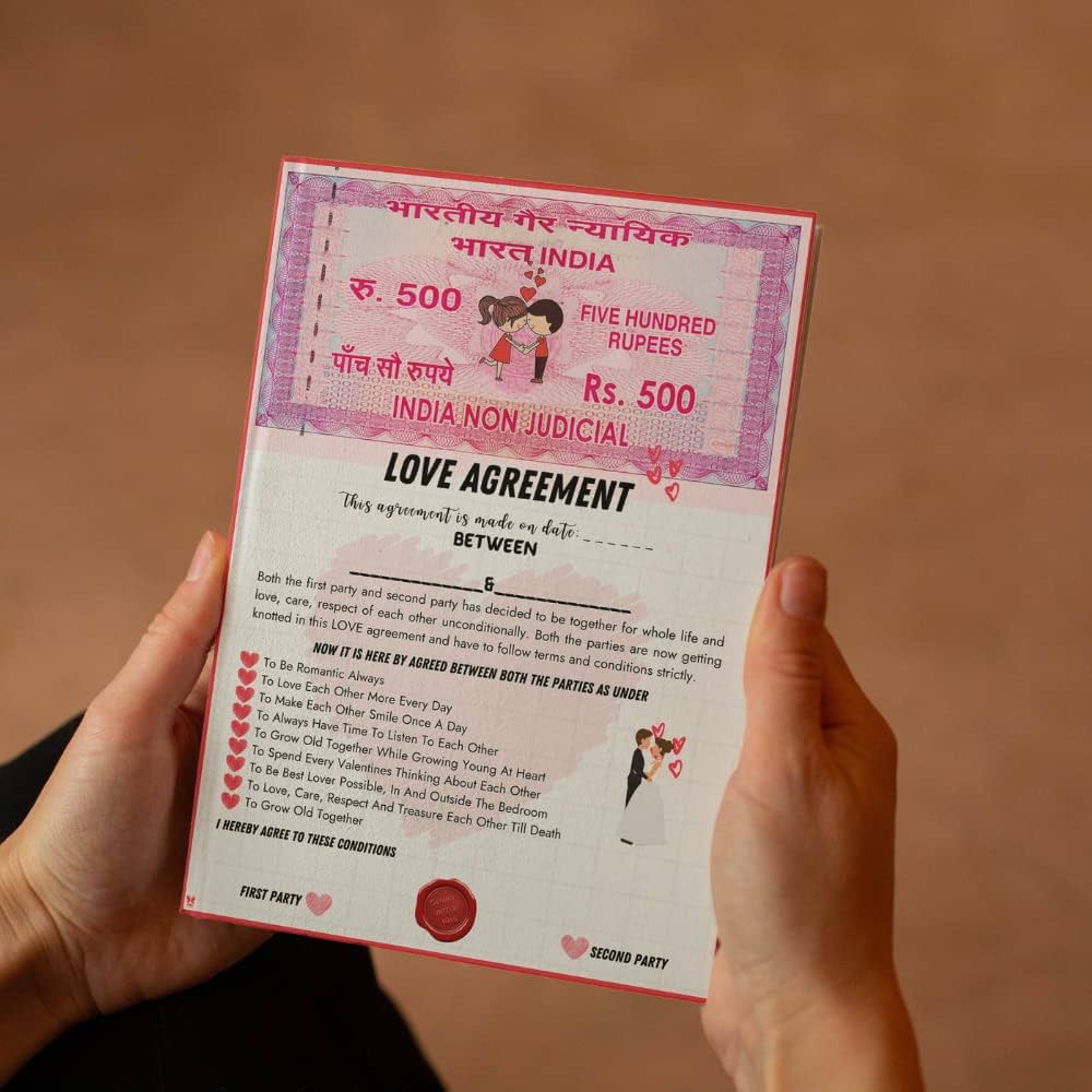 Love Contract Agreement / Love Agreement Certificate With Pre Defined Terms & Conditions For All Occasion(Love Agreement)