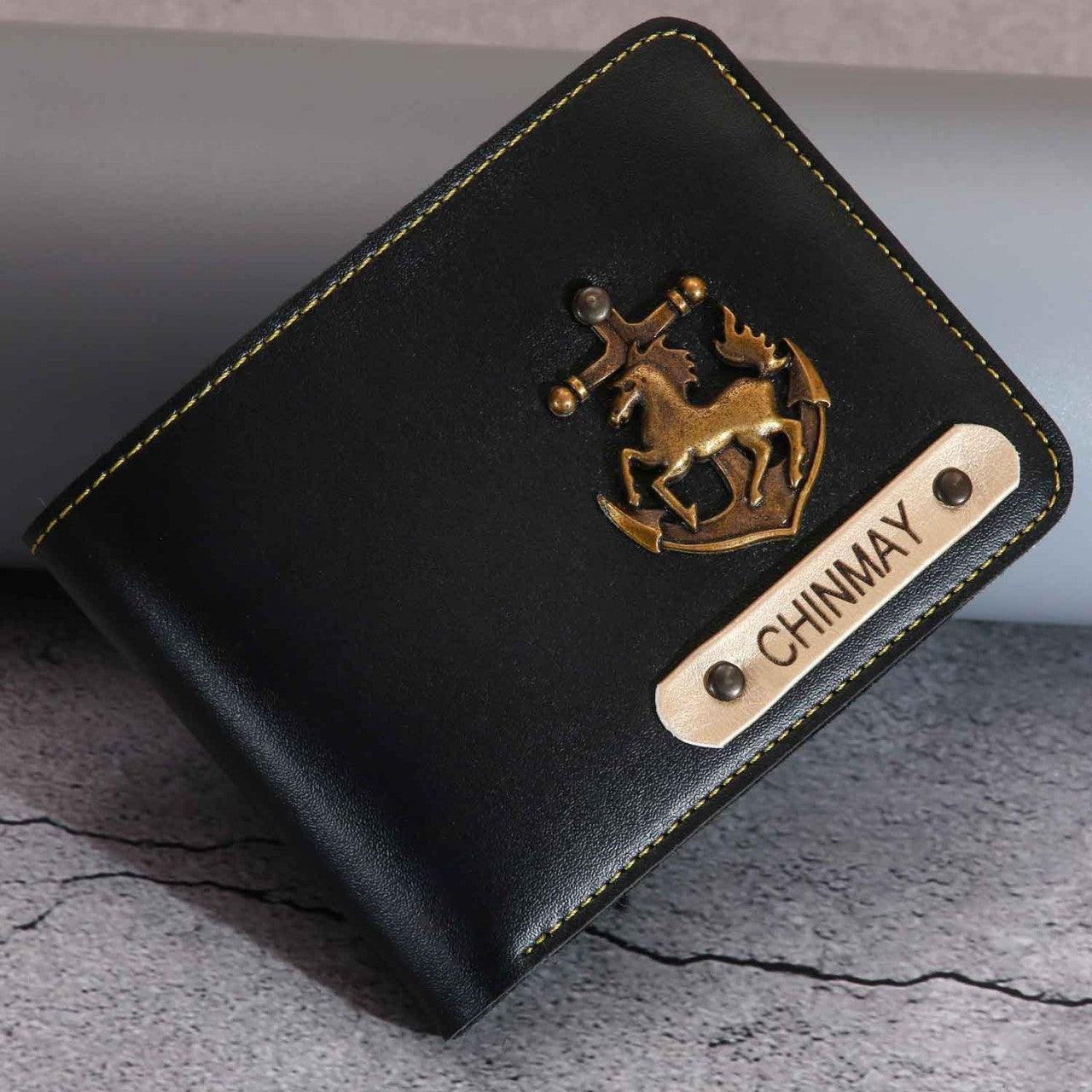 Premium Quality Men's Wallet With Charm | Customized With Name & Charm | Best Gift for Brother - Planet Customizers