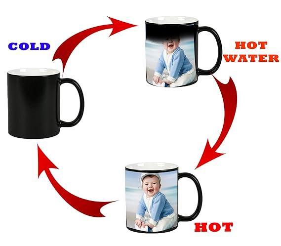 Magic Photo Mug Black Ceramic Colour Changing Personalized - Planet Customizers