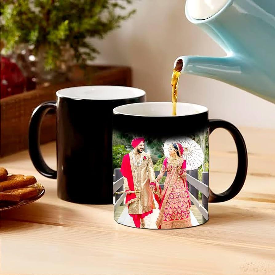 Magic Photo Mug Black Ceramic Colour Changing Personalized - Planet Customizers