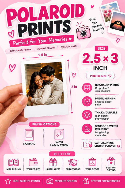 Small Customised Polaroid Prints (30 Photos) | Personalised Photo Prints