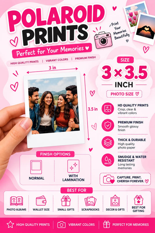 Medium Customised Polaroid Prints (20 Photos) | Personalised Photo Prints