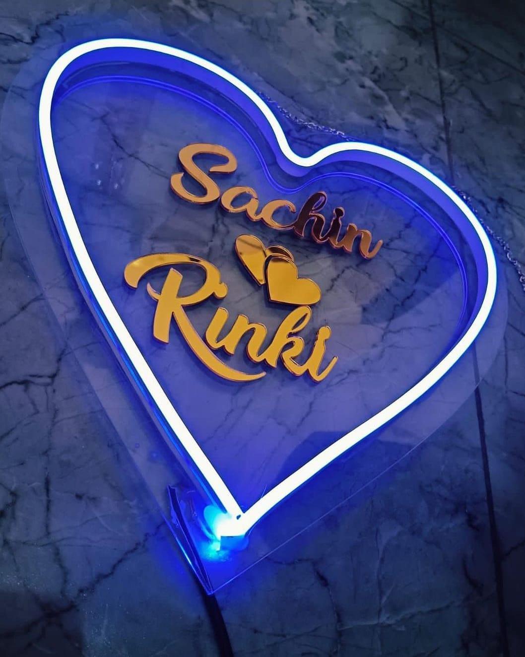 Personalized Heart Led Neon Sign Decorative Lights Wall Decor - Planet Customizers