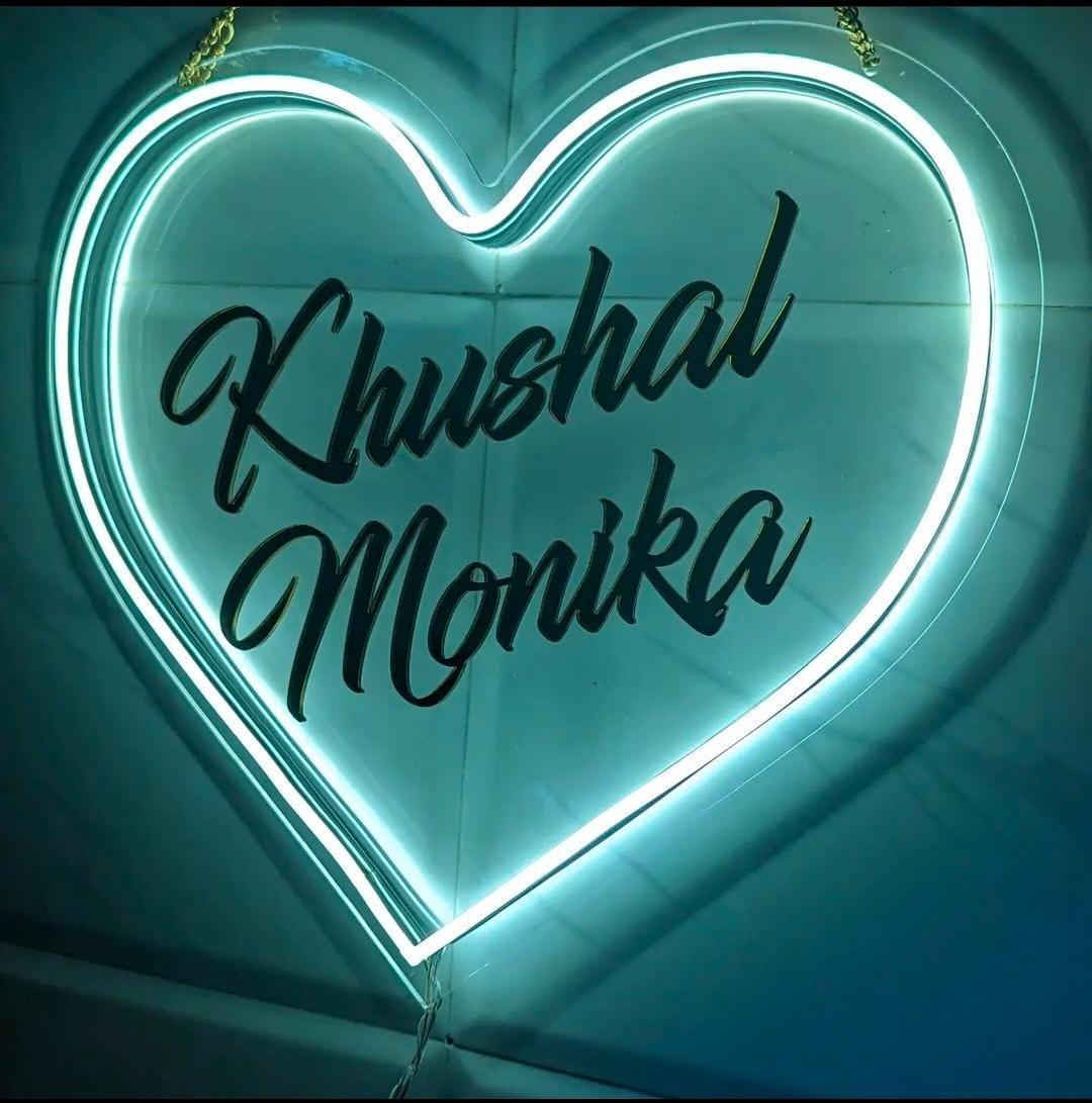 Personalized Heart Led Neon Sign Decorative Lights Wall Decor - Planet Customizers