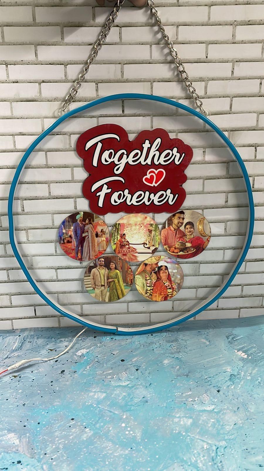 Personalized Circle Photos With Name Led Neon Sign Decorative Lights Wall Decor - Planet Customizers