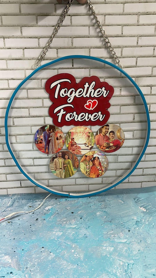 Personalized Circle Photos With Name Led Neon Sign Decorative Lights Wall Decor - Planet Customizers