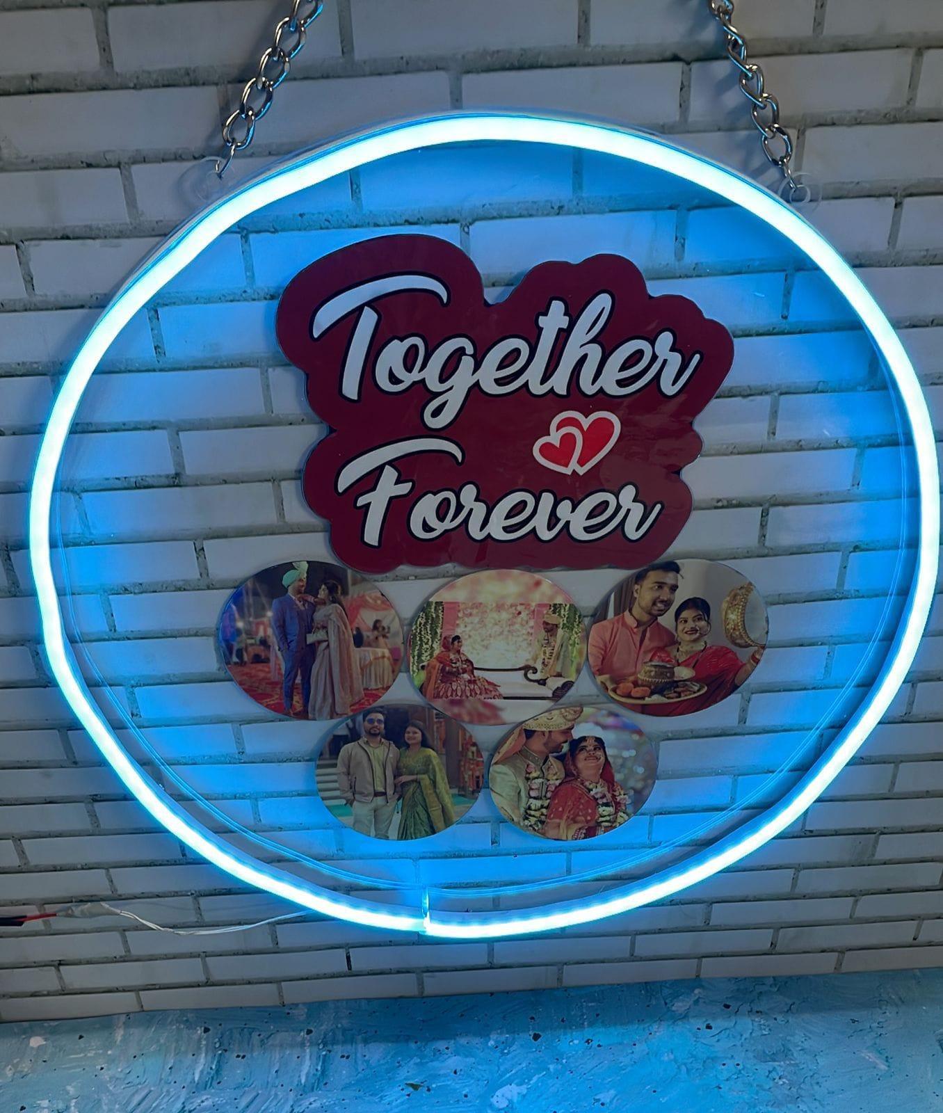Personalized Circle Photos With Name Led Neon Sign Decorative Lights Wall Decor - Planet Customizers