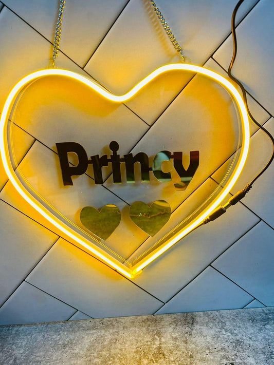 Personalized Heart Led Neon Sign Decorative Lights Wall Decor - Planet Customizers