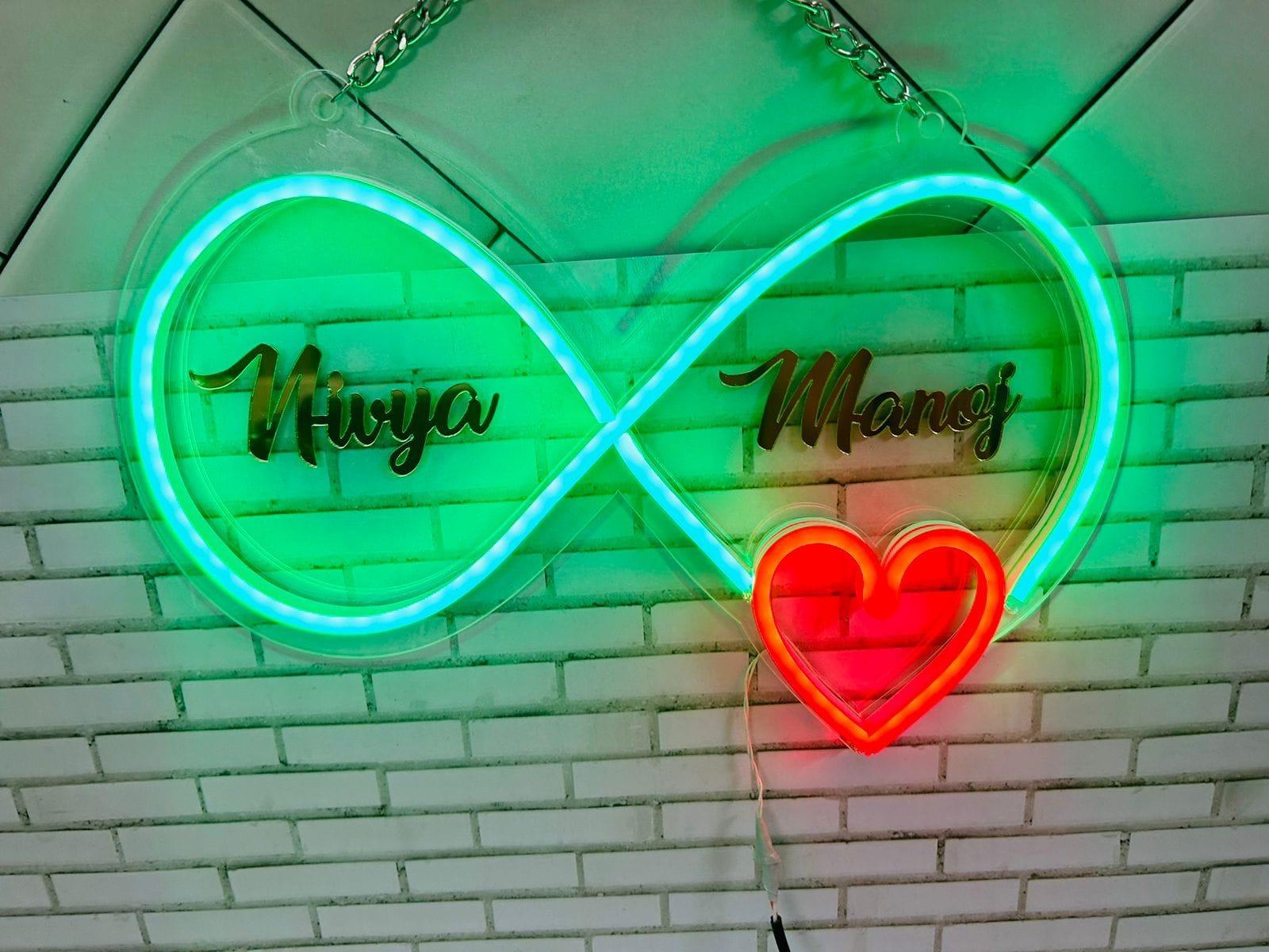Personalized Infinity Couple Names Led Neon Sign Decorative Lights Wall Decor - Planet Customizers