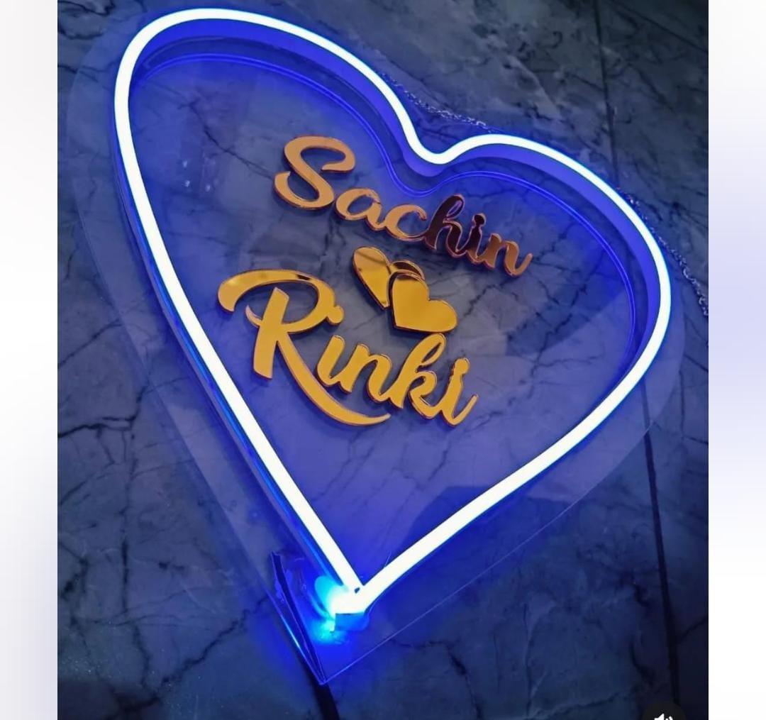 Personalized Heart Led Neon Sign Decorative Lights Wall Decor - Planet Customizers