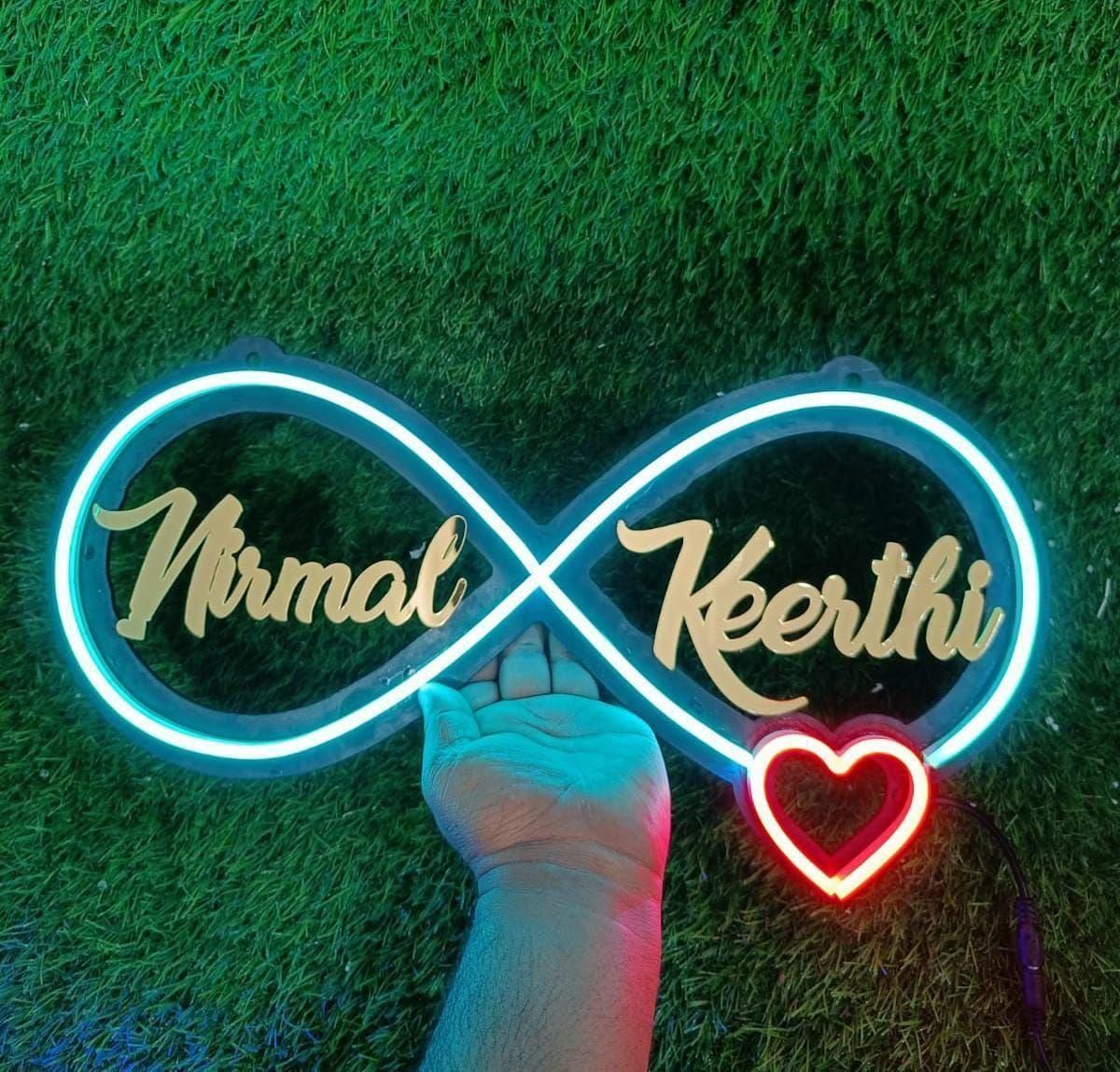 Personalized Infinity Couple Names Led Neon Sign Decorative Lights Wall Decor - Planet Customizers