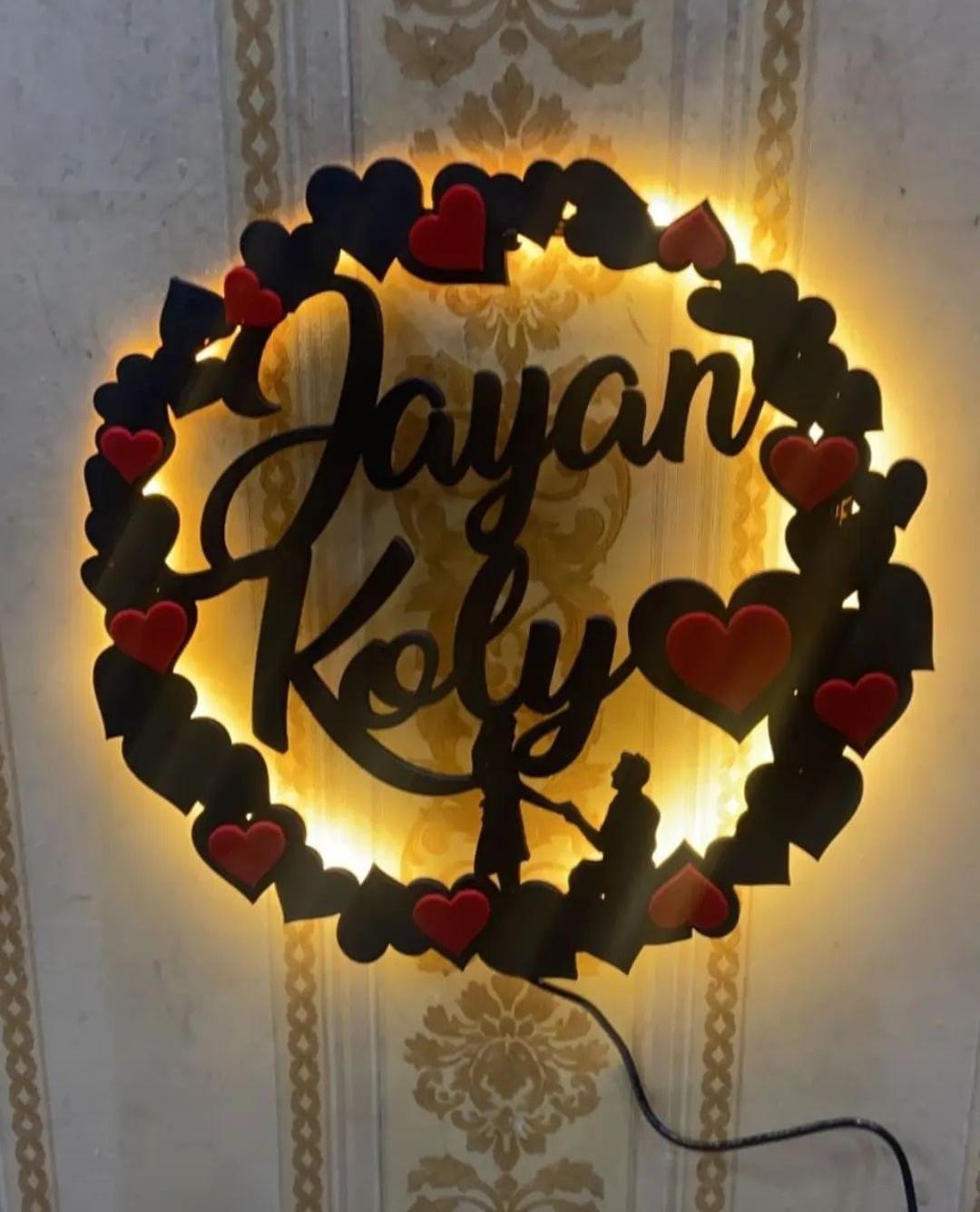 Customized Couple Heart Led Name Prop - Planet Customizers