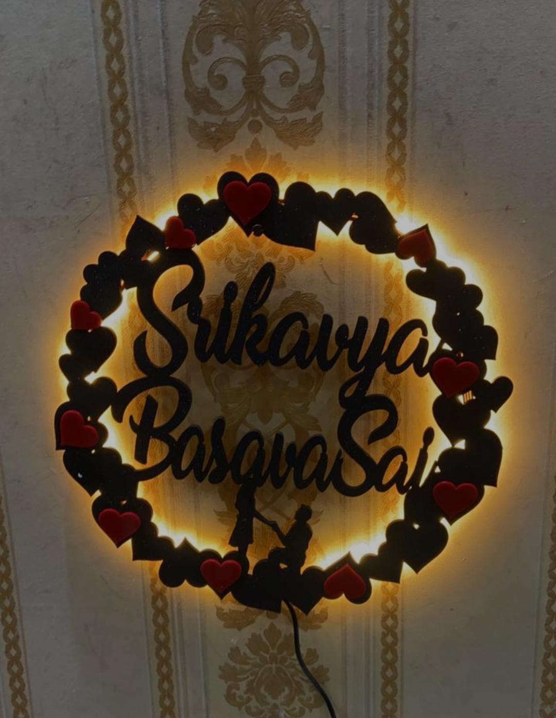 Customized Couple Heart Led Name Prop - Planet Customizers