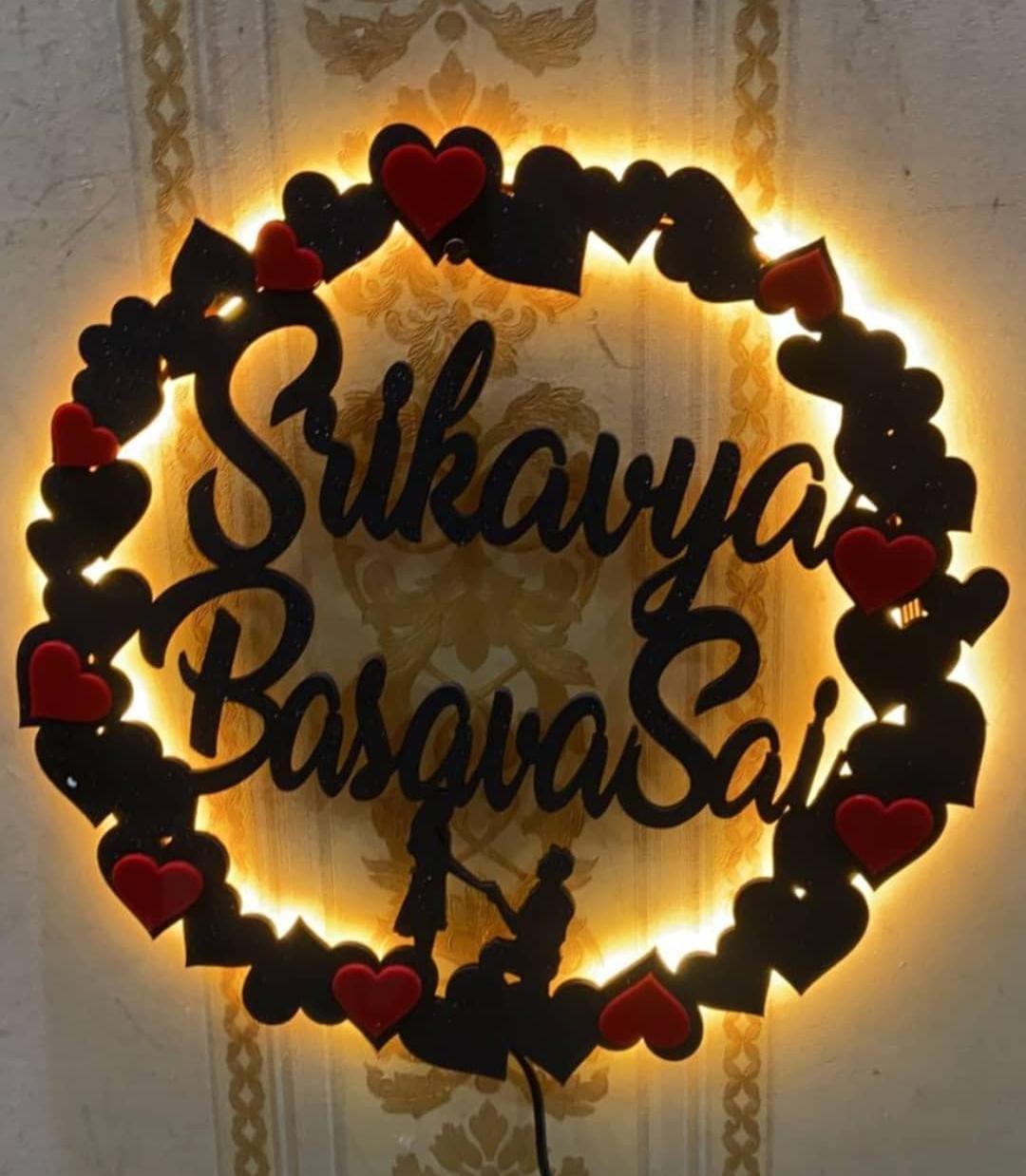 Customized Couple Heart Led Name Prop - Planet Customizers