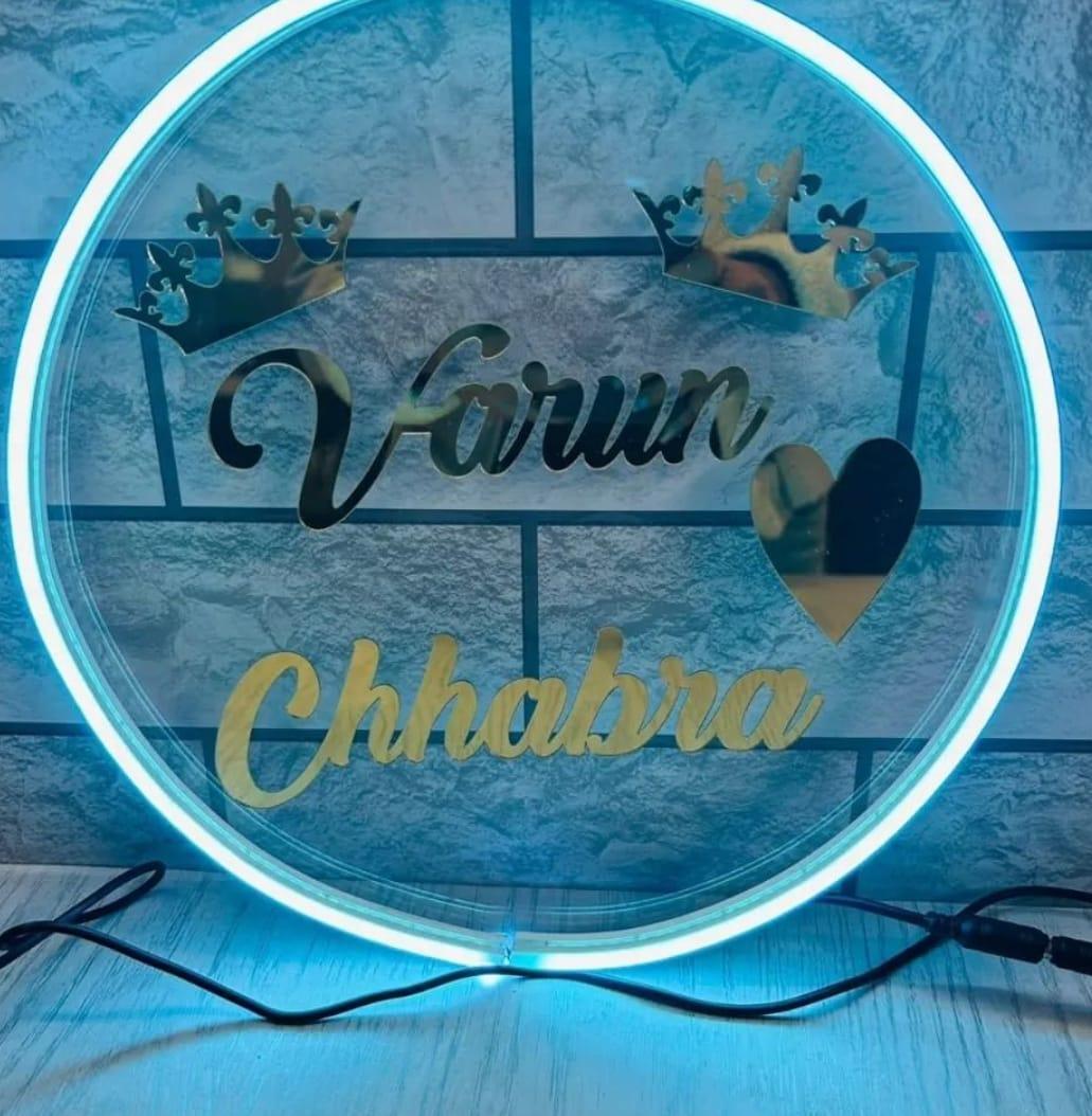 Personalized Circle Led Neon Sign Decorative Lights Wall Decor - Planet Customizers