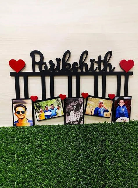 Customised Black MDF Wall Photo Frame with Name Cutout