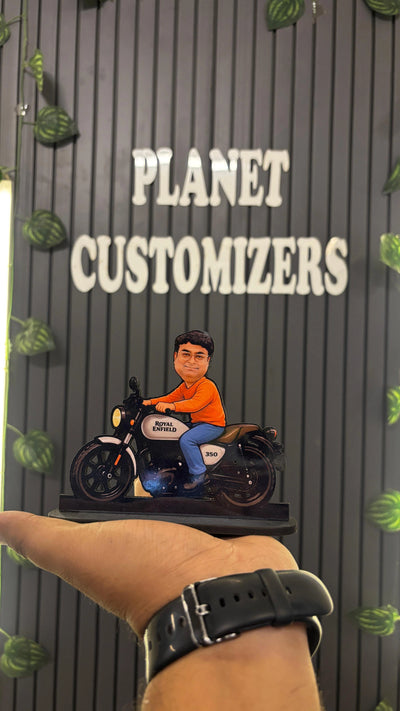 Custom Bike Cartoon Caricature | Personalised Motorcycle Caricature with Custom Name