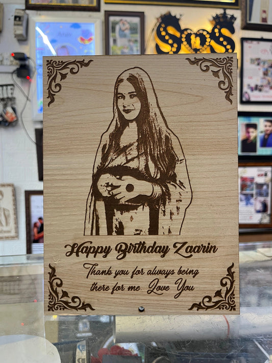 Customised Wooden Engraved Photo Frame