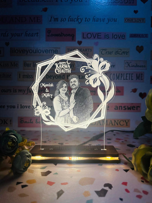 Customised Couple Acrylic LED Engraved Frame