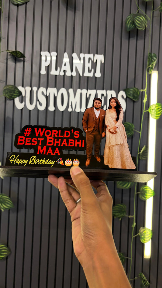 Customised Couple Cutout Standee with Wooden Base & Sublimation Print