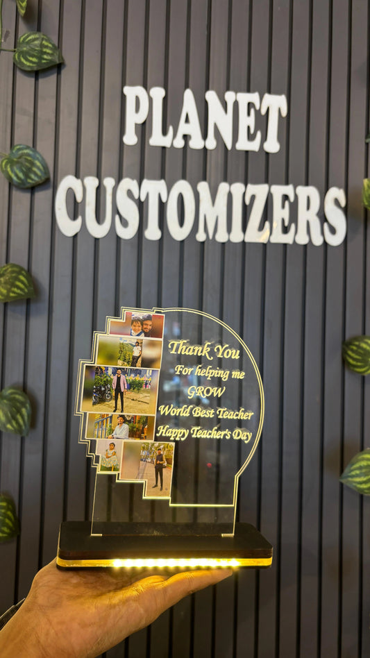 Customised Transparent Acrylic Engraved LED Moon Frame with Photos