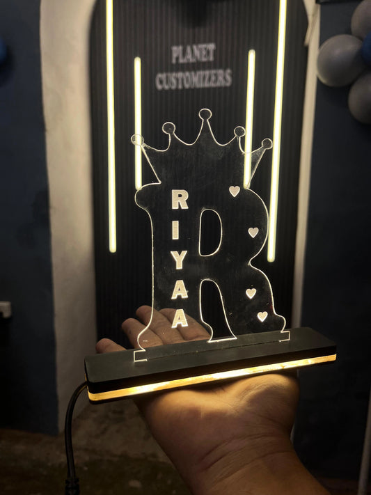 Customised Transparent Acrylic LED Initial Letter with Name