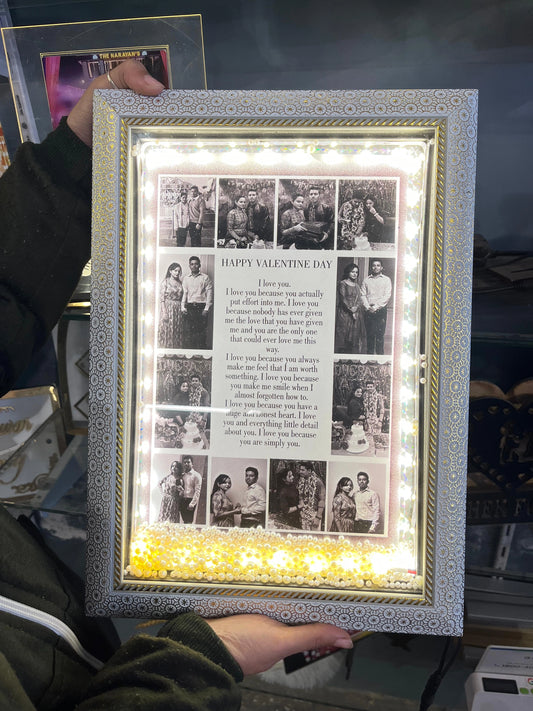Customised 3D LED Photo Frame with Pearls