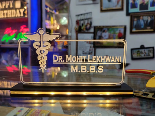 Customised Doctor LED Acrylic Name Lamp