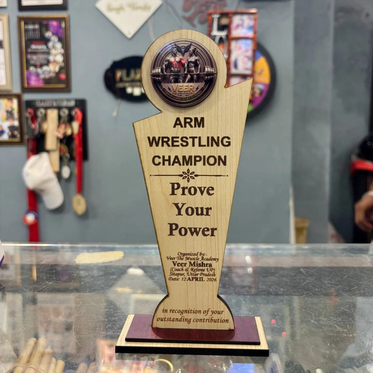 Customised Engraved Wooden Trophy
