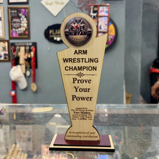 Customised Engraved Wooden Trophy