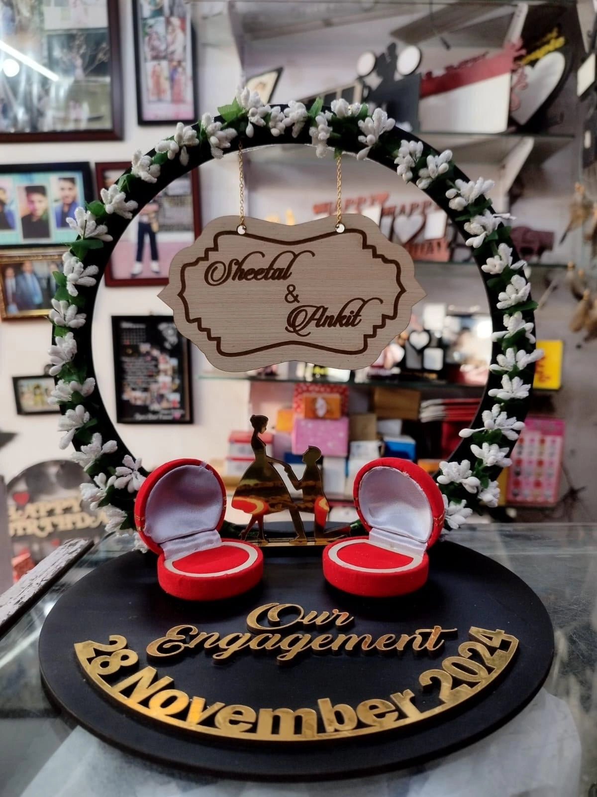 Customised Ring Platter with Couple Cutout