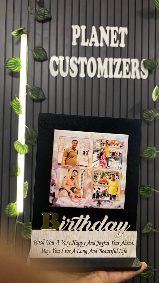 Customised Tile Photo Frame with Wooden Base
