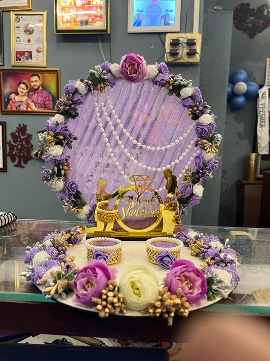Customised White & Lavender Ring Plate