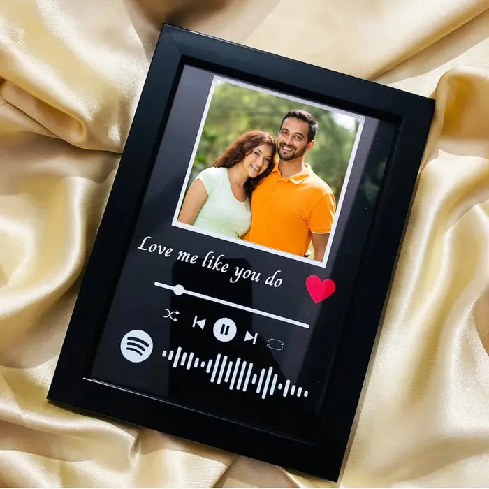 SPOTIFY FRAME/Spotify Plaque Photo Frame (6x8 inch Size, Black Frame, Black Theme Photo)