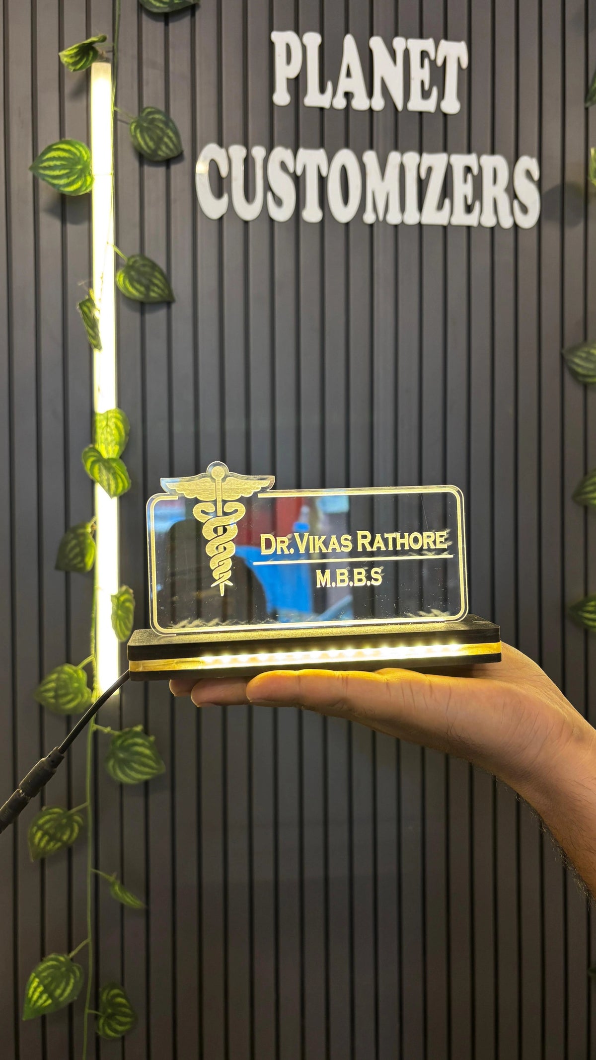 Customised Doctor LED Acrylic Name Lamp