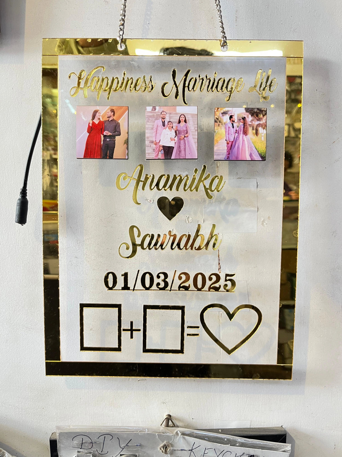 Customised LED Thumb Print Couple Frame