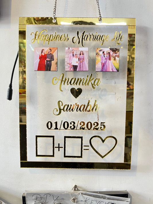 Customised LED Thumb Print Couple Frame