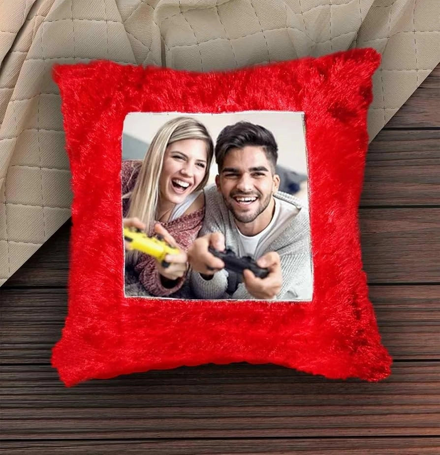Personalized Red Square Cushion