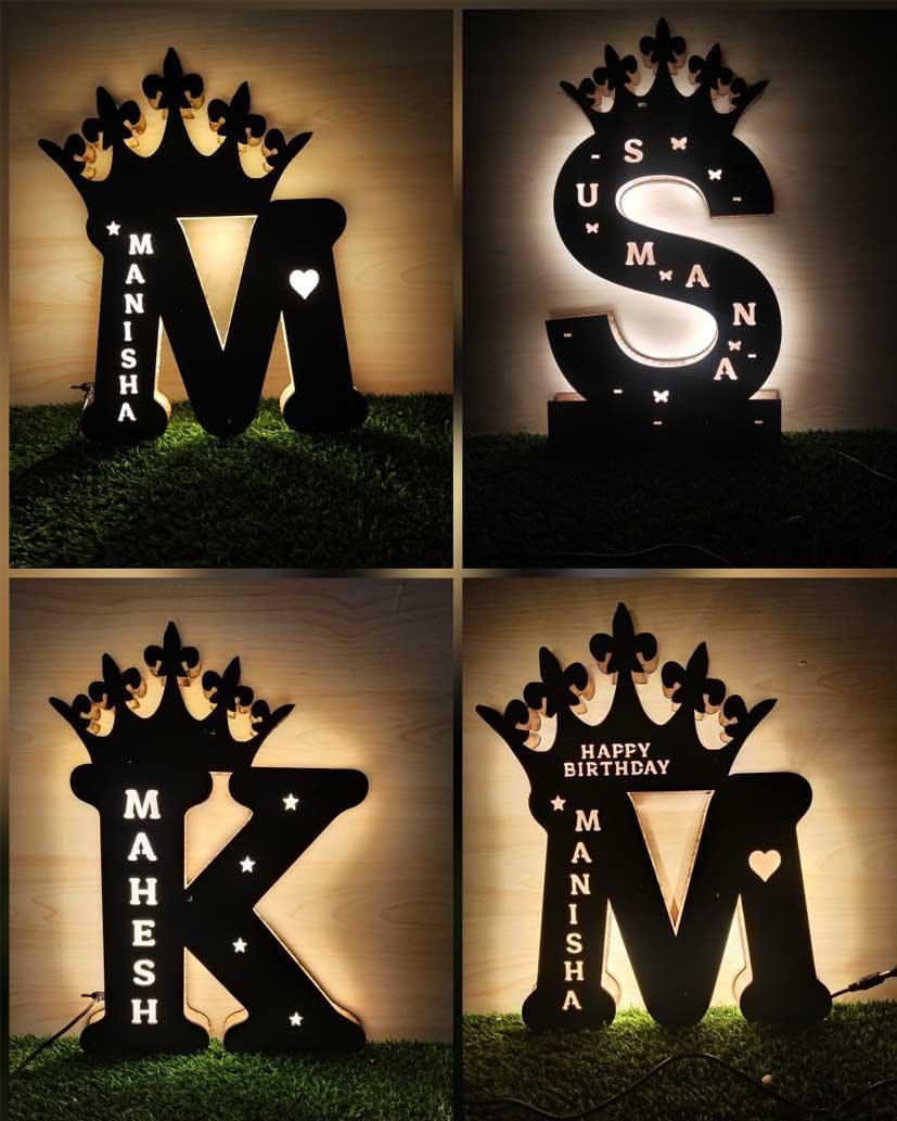 Customized Alphabet Initial Led Frame - Planet Customizers
