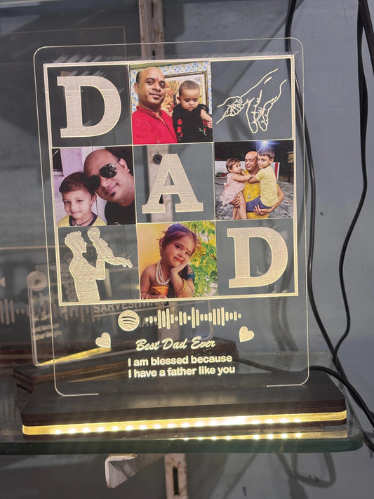 Personalised Transparent Acrylic LED Spotify Frame with Photo