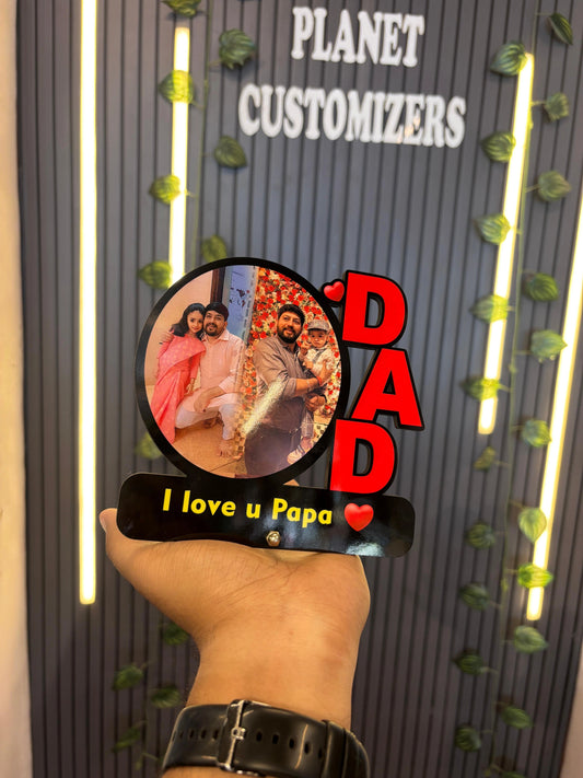 Custom Round Photo Standee with Wooden Base