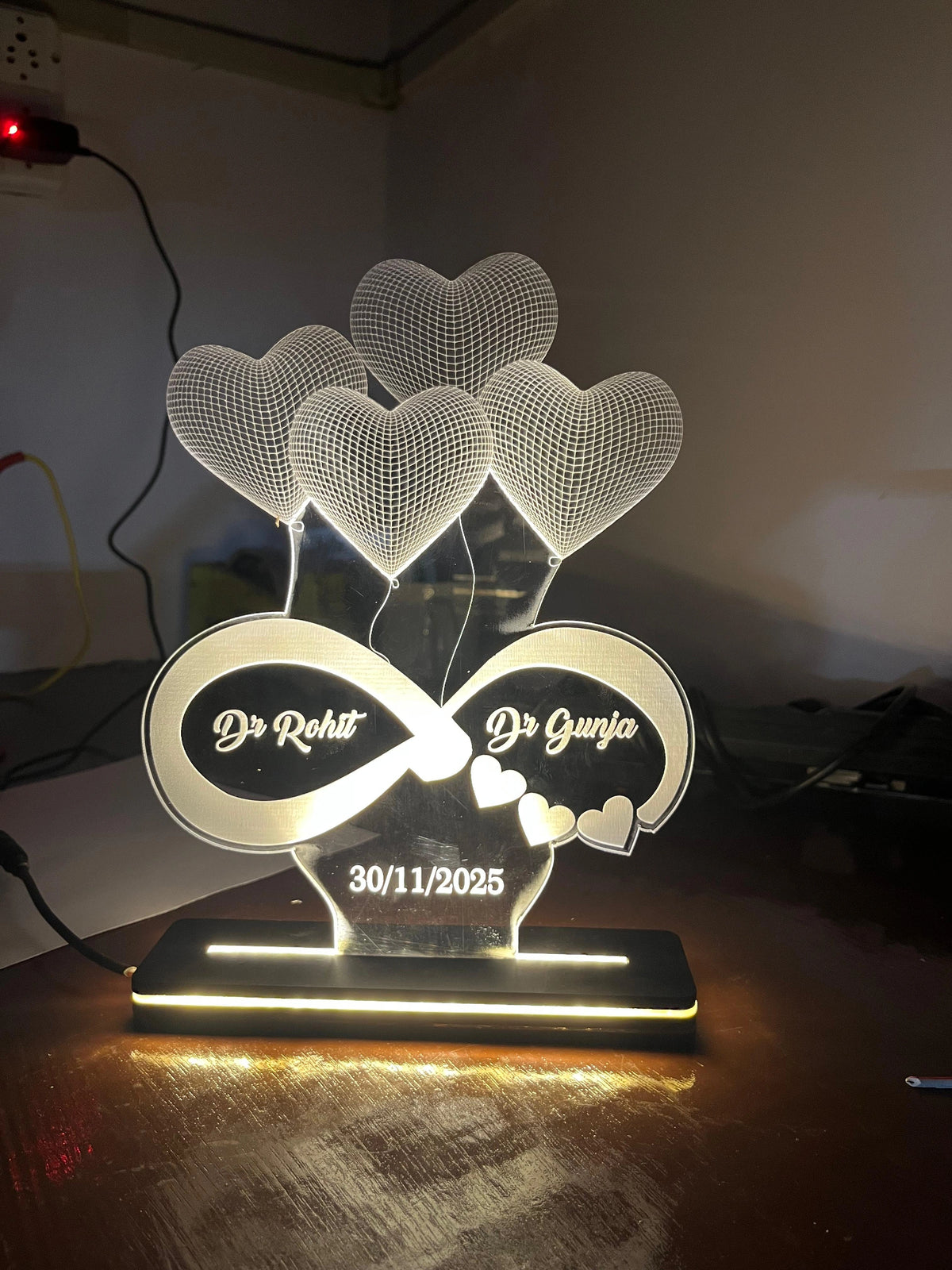 Premium Transparent Acrylic Infinity LED Frame