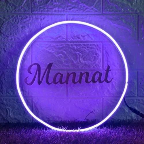 Personalized Circle Led Neon Sign Decorative Lights Wall Decor - Planet Customizers